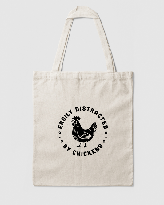 Easily Distracted By Chickens - Tote Bag