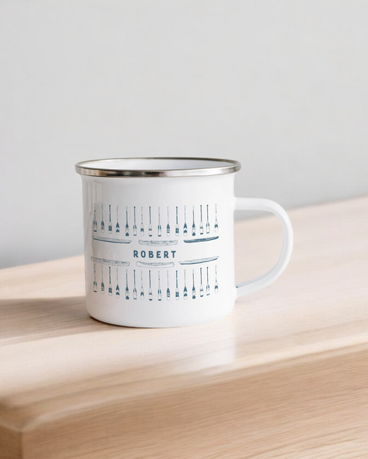 Let's get back to the woods - Personalised Enamel Camper Mug