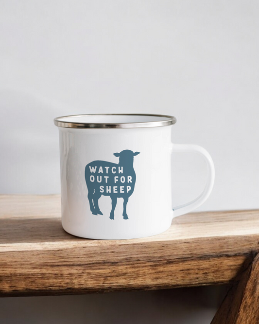 Watch out for sheep - Enamel Camper Mug