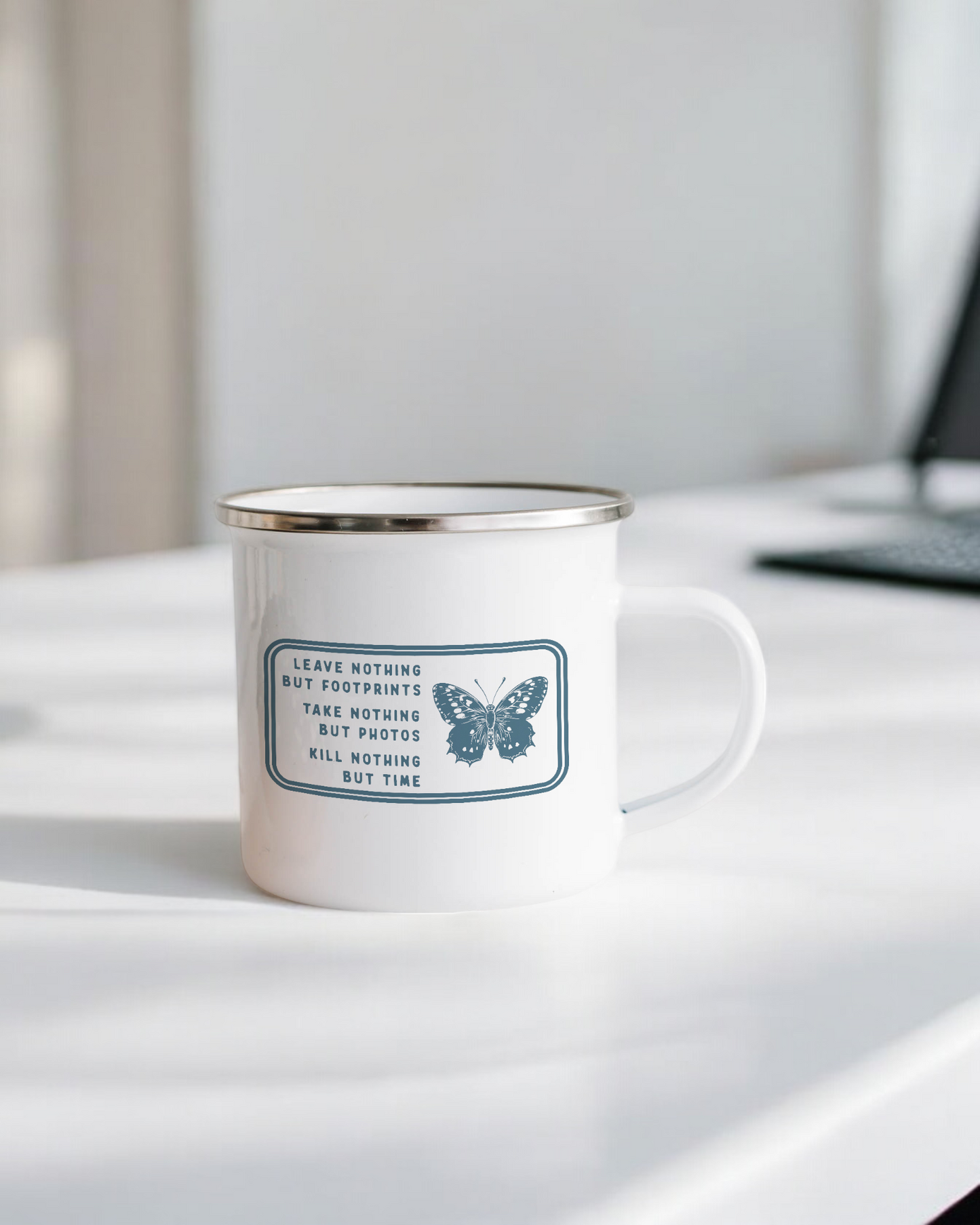 Leave nothing but footprints - Enamel Camper Mug