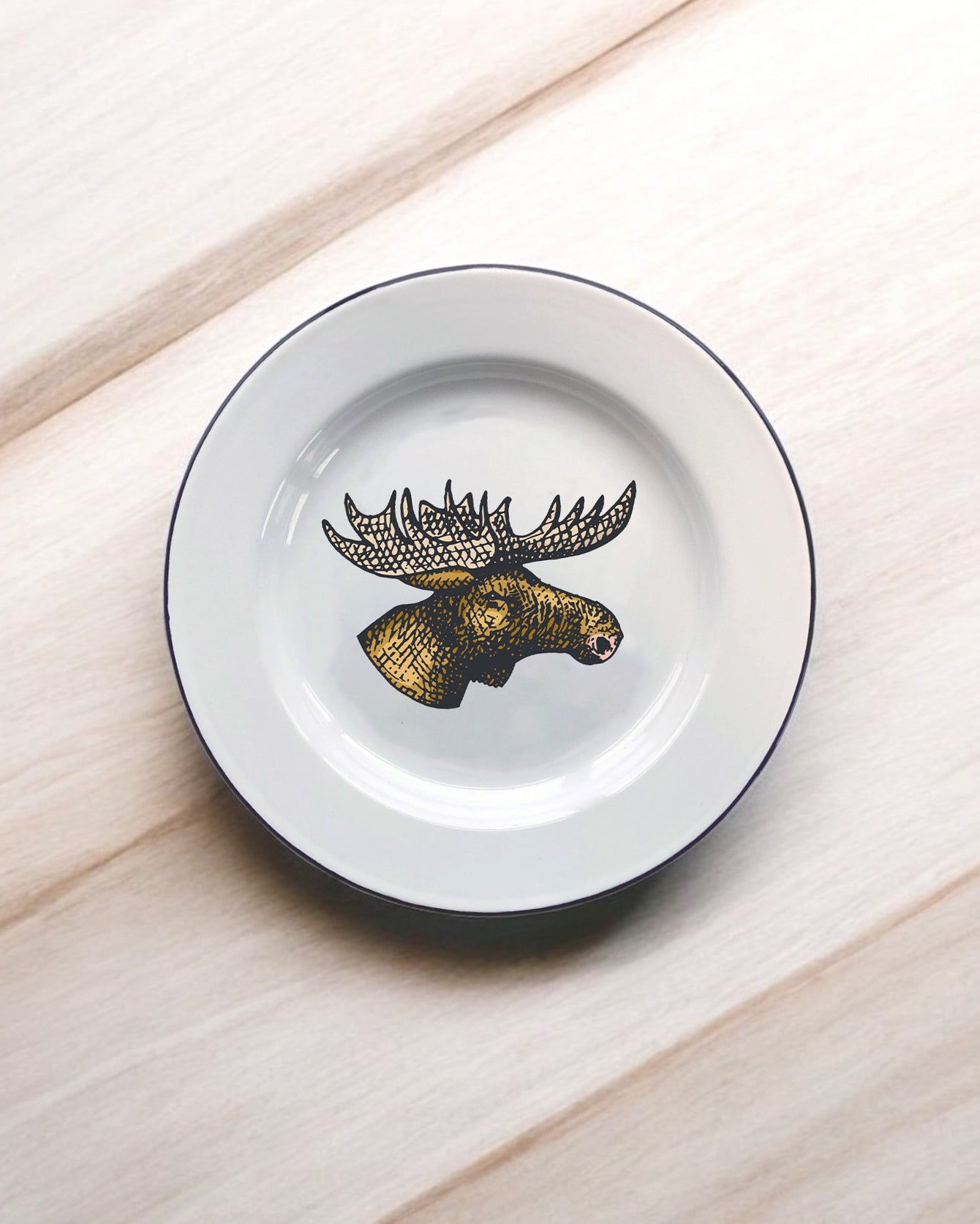 Moose Decorative Enamel Plate