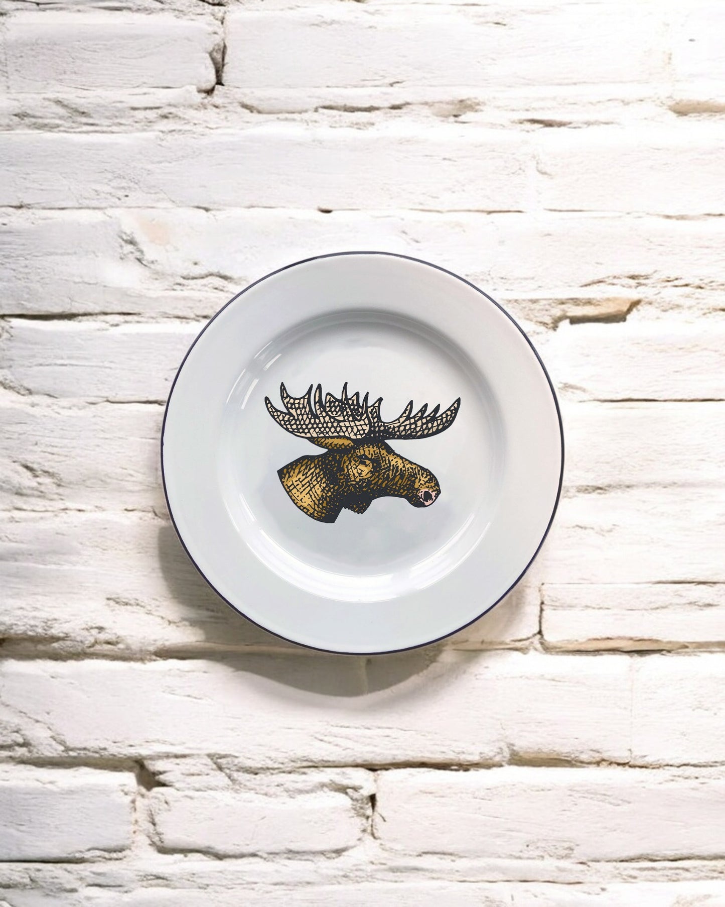 Moose Decorative Enamel Plate