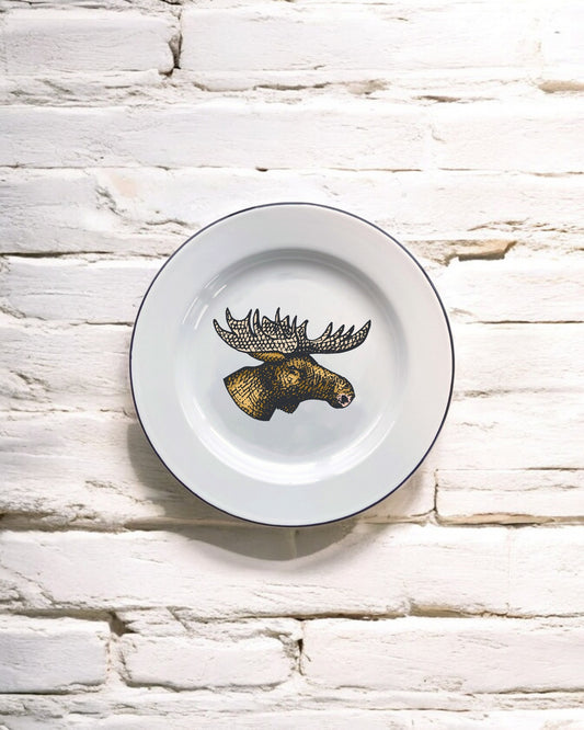 Moose Decorative Enamel Plate