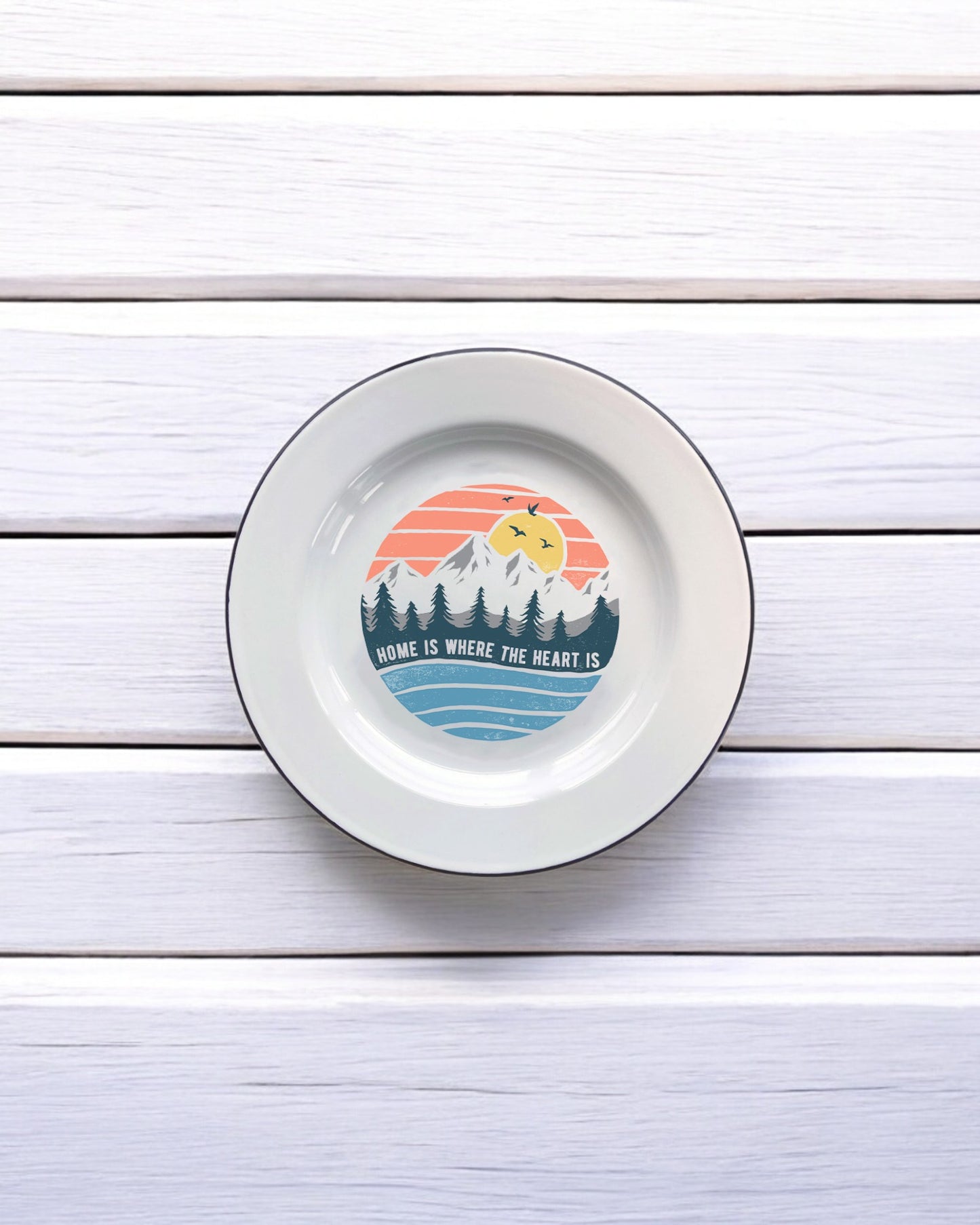 Home is Where the Heart Is Decorative Enamel Plate