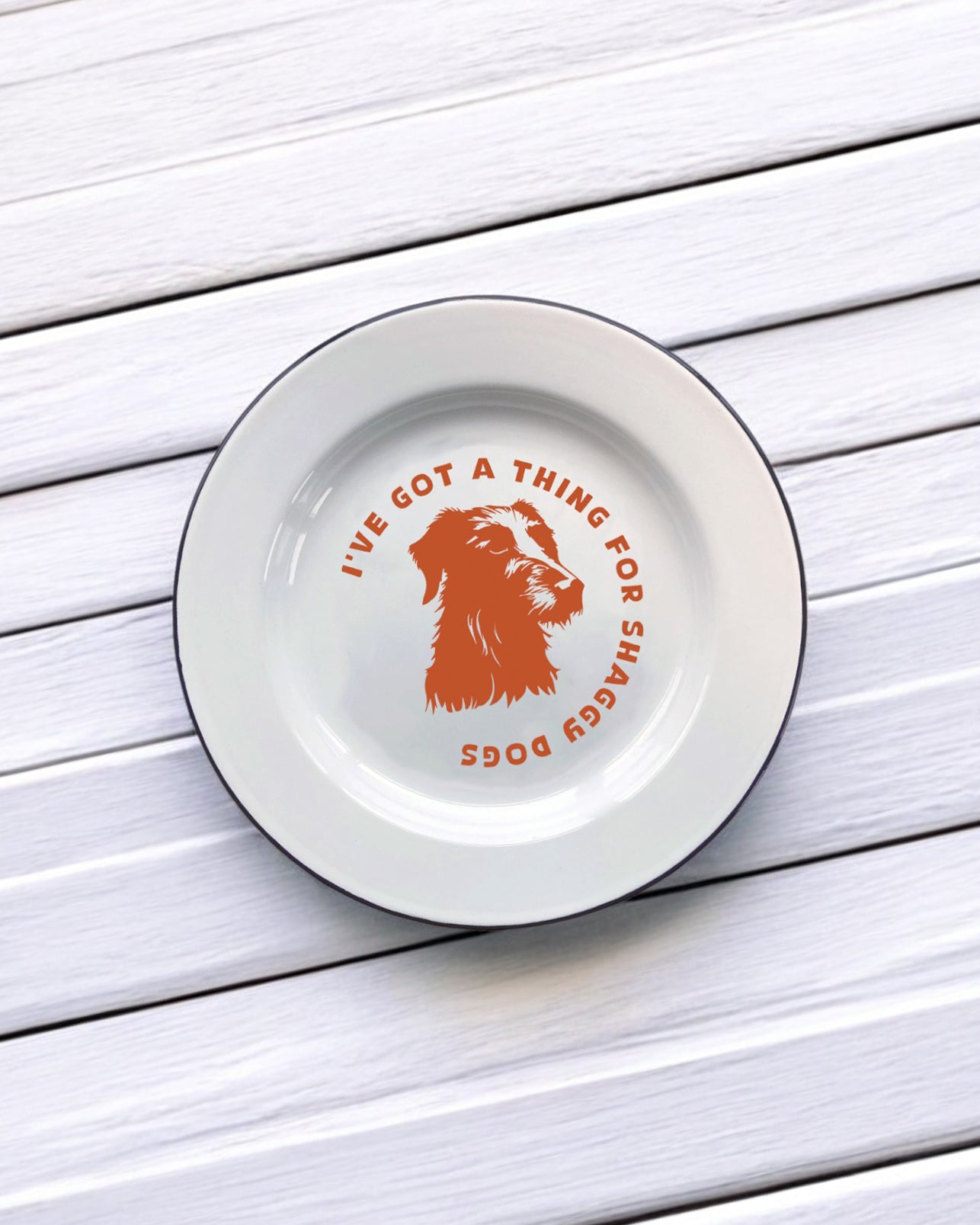 I've got a thing for shaggy dogs Decorative Enamel Plate