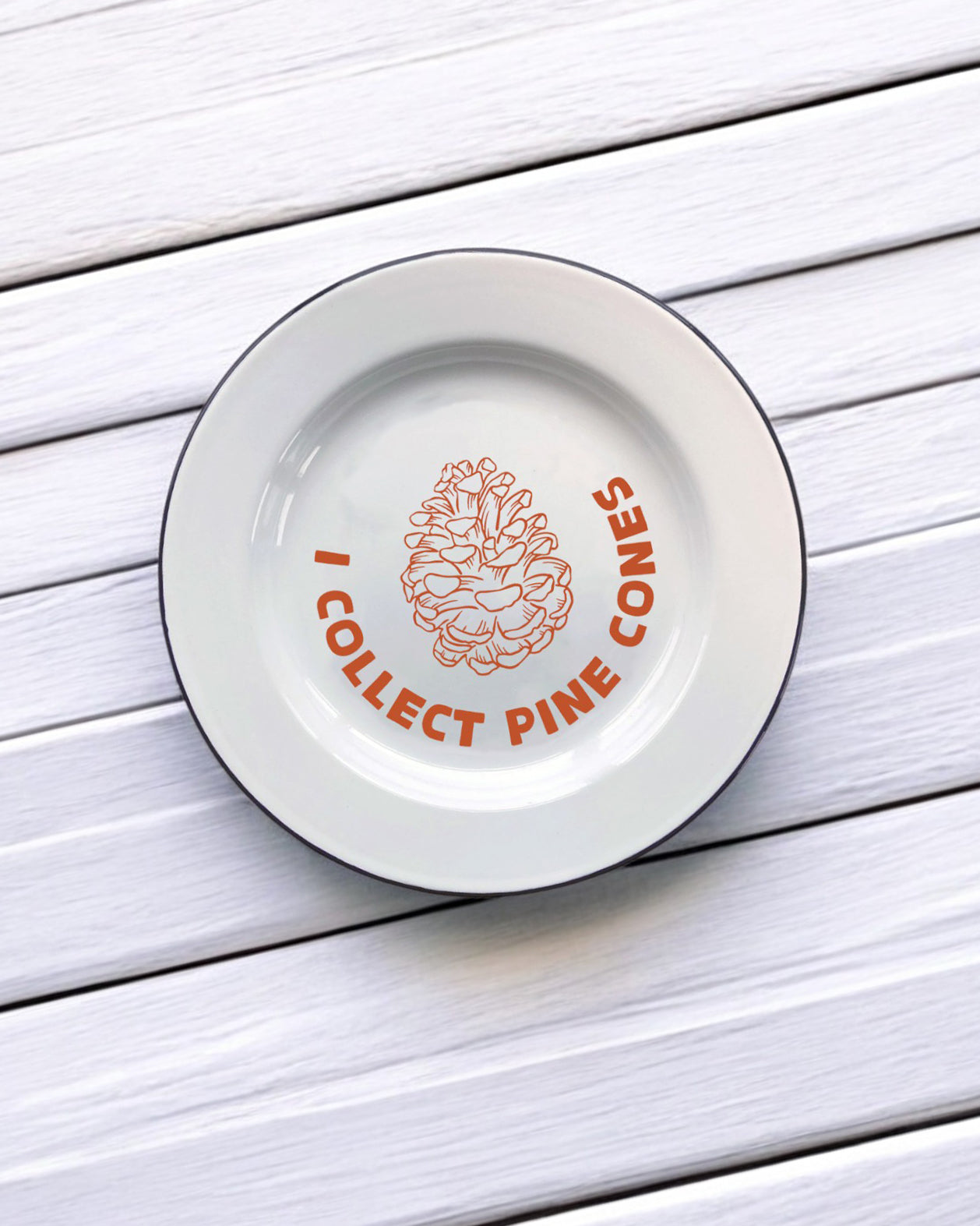 I collect pine cones Decorative Enamel Plate