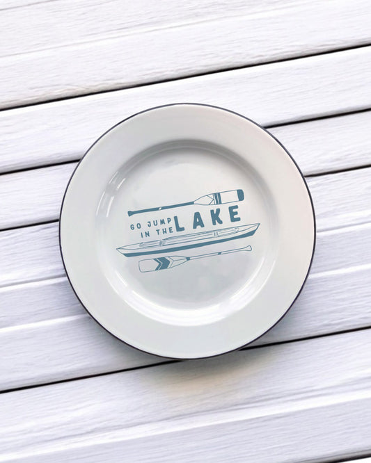 Go jump in the lake Decorative Enamel Plate