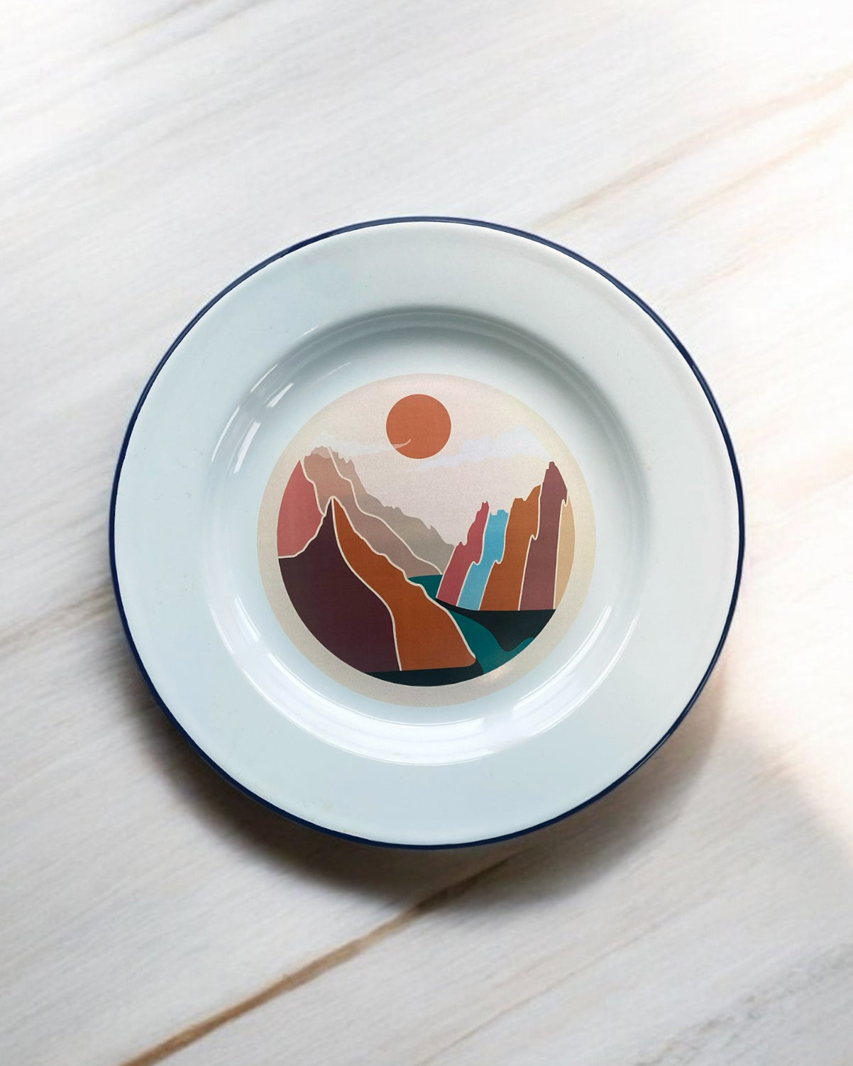 Mountains Decorative Enamel Plate