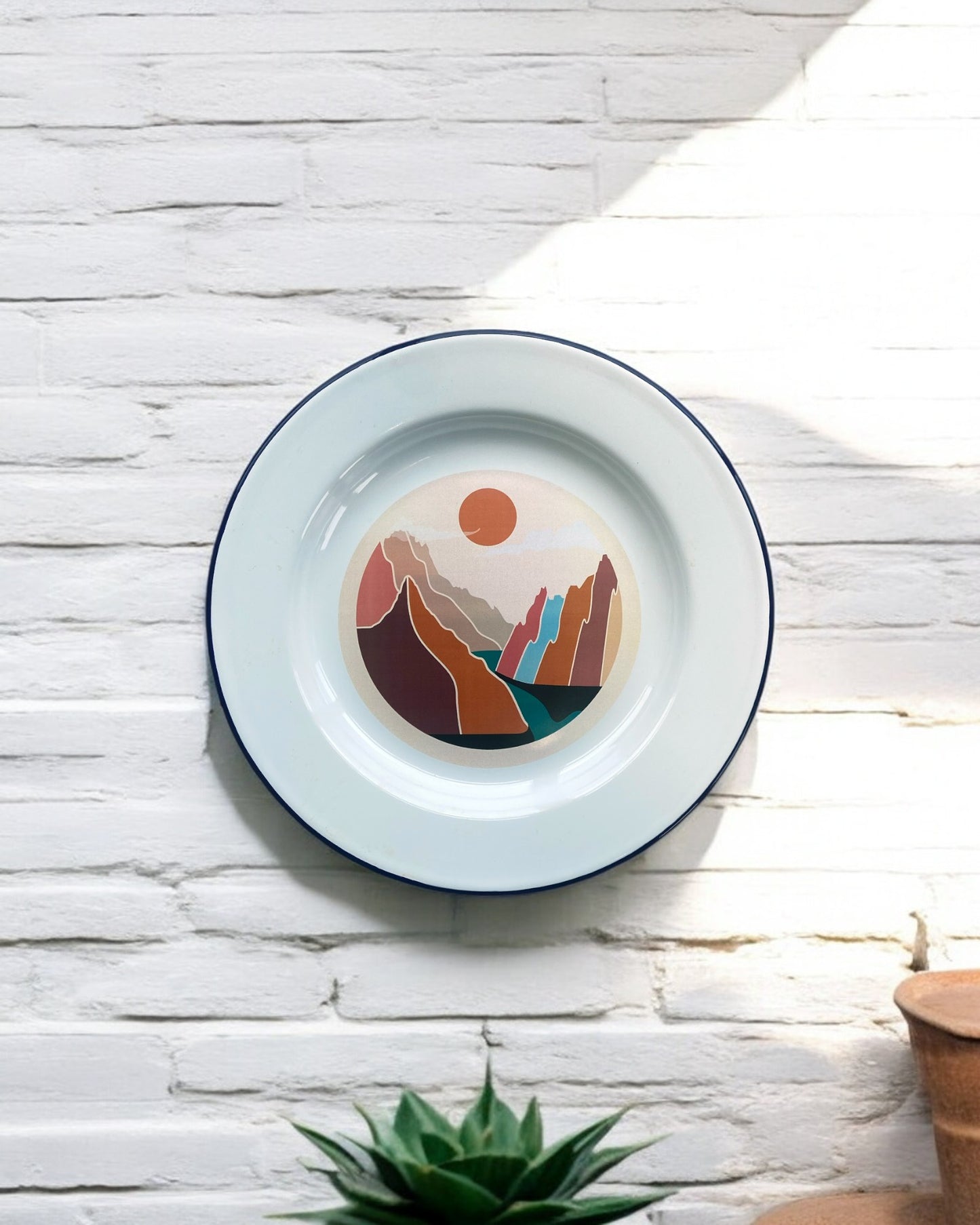 Mountains Decorative Enamel Plate