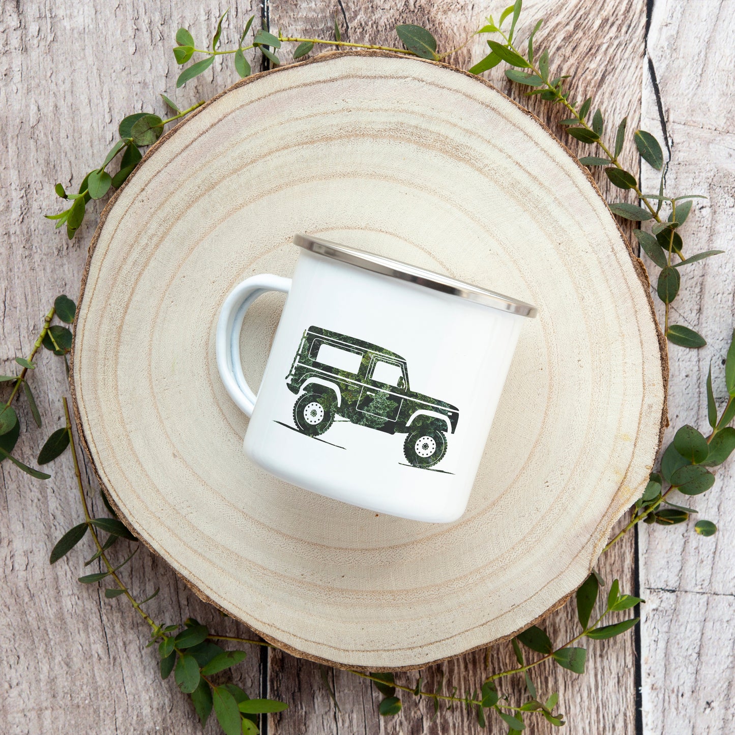 Forest Green 4X4 - Enamel Mug - Sovende Bjorn