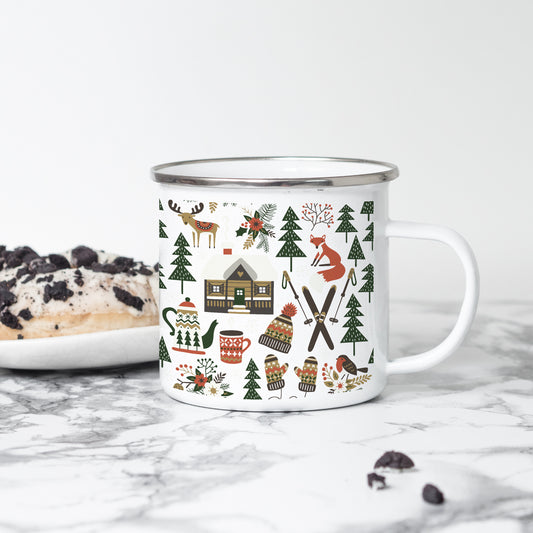 Chalet Fun - Christmas Enamel Mug