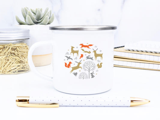 Christmas in the Enchanted Forest - Christmas Enamel Mug