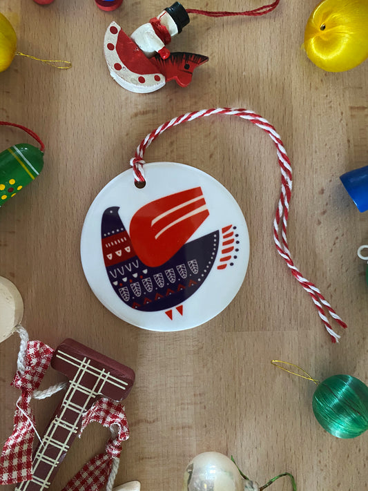 Christmas Partridge, Ceramic Ornament