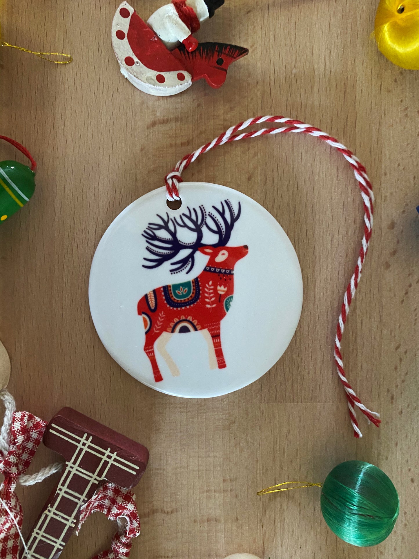 Christmas Stag, Ceramic Ornament