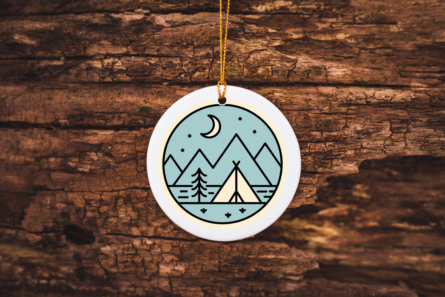 Mountains Ceramic Ornament