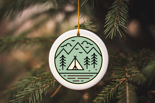 Mountains Ceramic Ornament