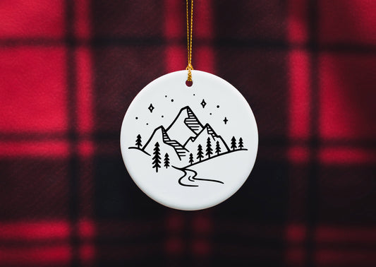 Mountains Ceramic Ornament