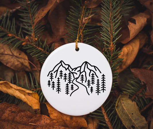 Mountains Ceramic Ornament