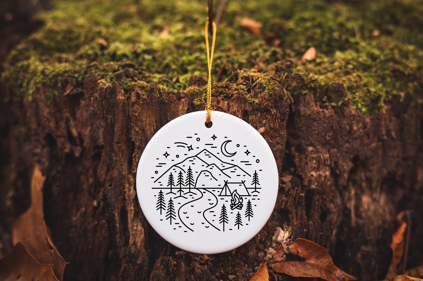 Mountain Road Ceramic Ornament