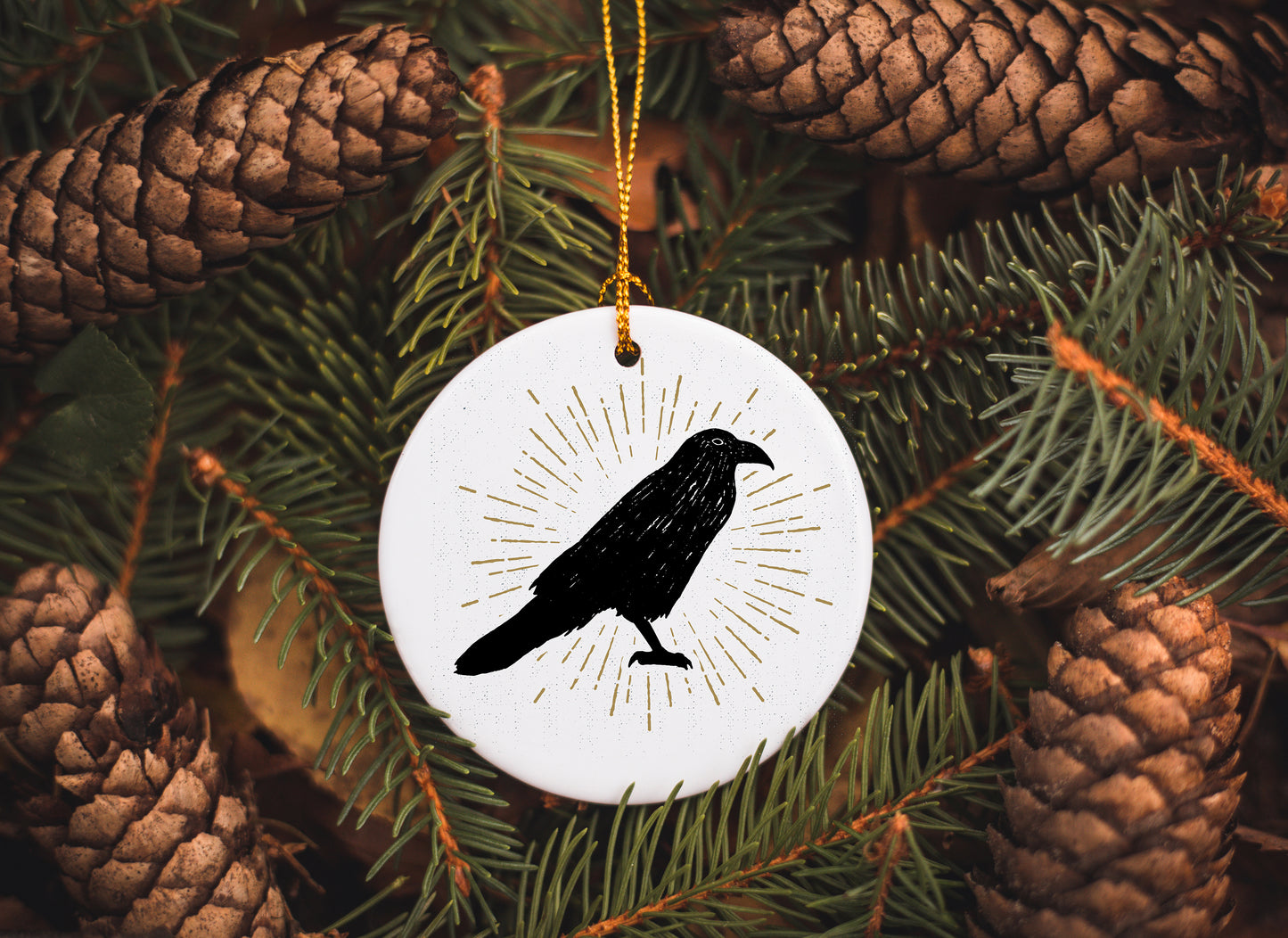 Black Crow Ceramic Ornament