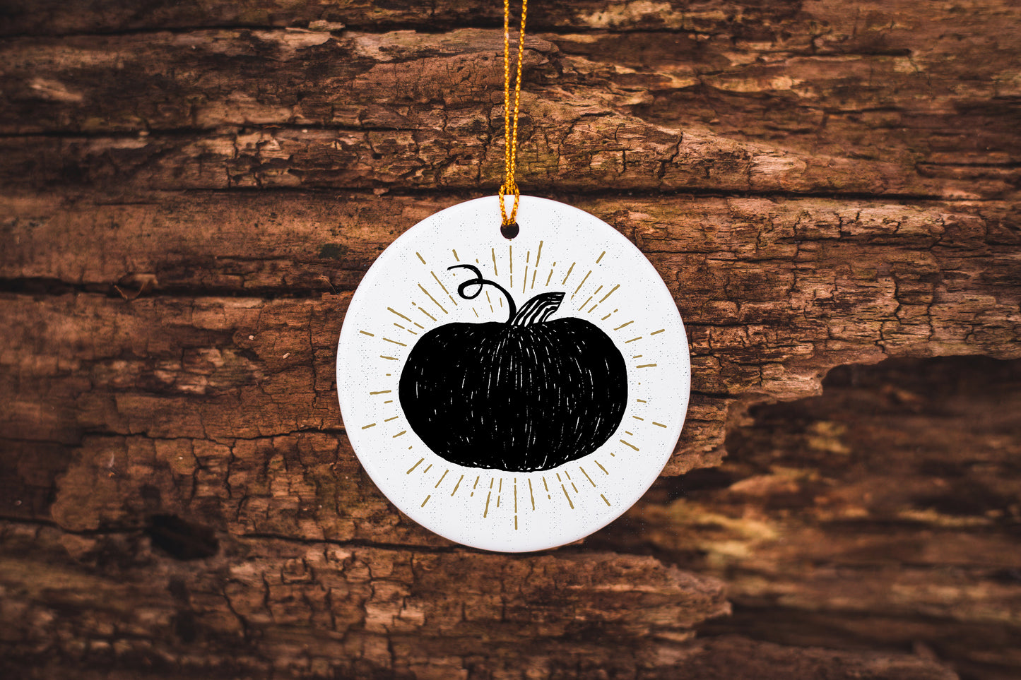 Black Pumpkin Ceramic Ornament