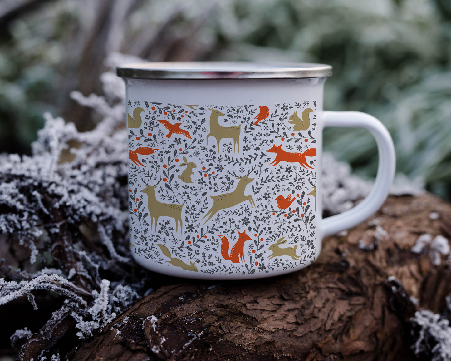 Christmas in the Enchanted Forest - Christmas Enamel Mug