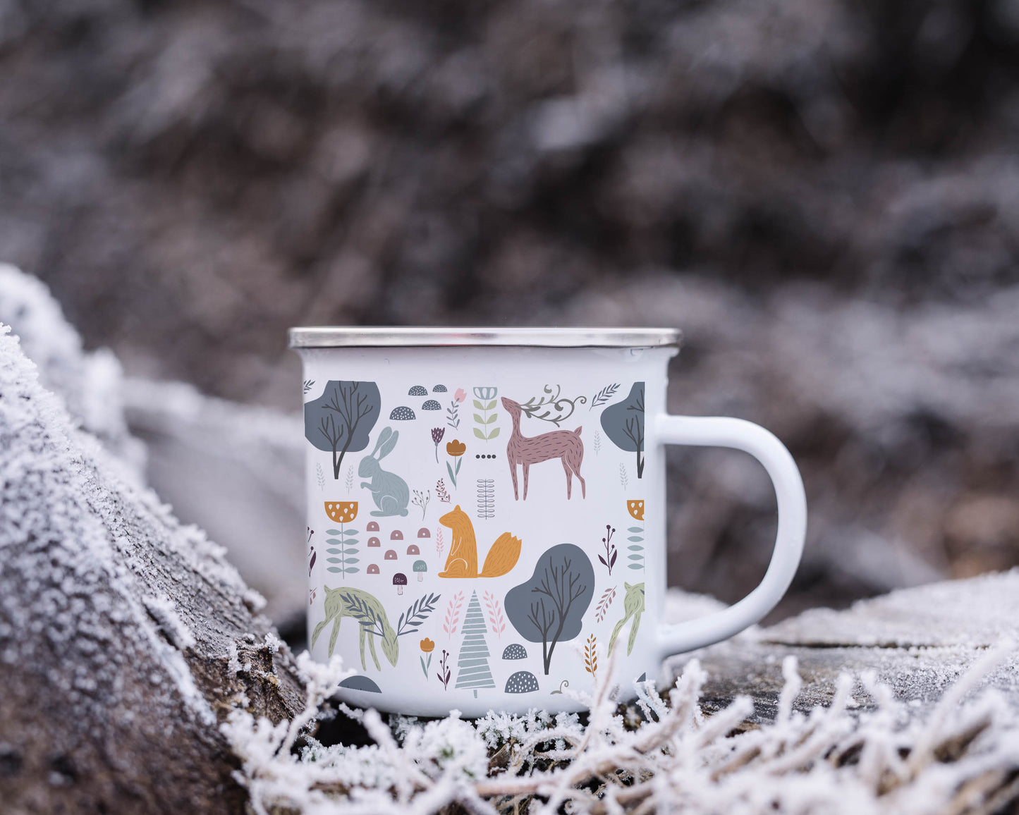 Christmas in the Enchanted Forest Enamel Camping Mug