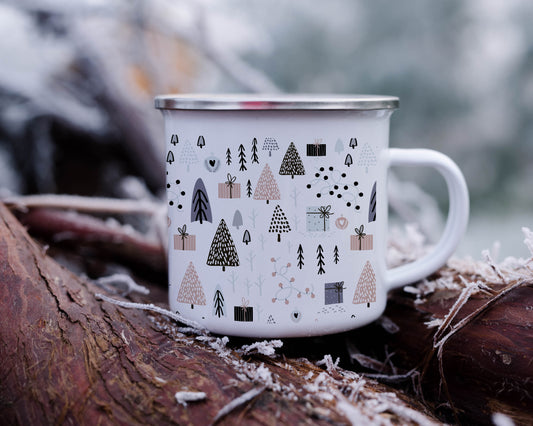 Christmas in the Enchanted Forest Enamel Camping Mug