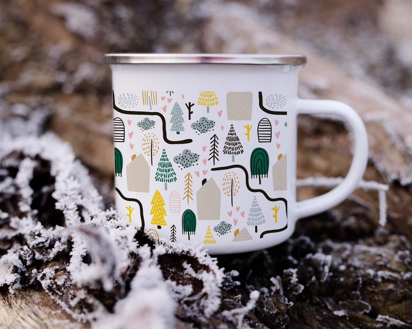 Christmas in the Enchanted Forest Enamel Camping Mug