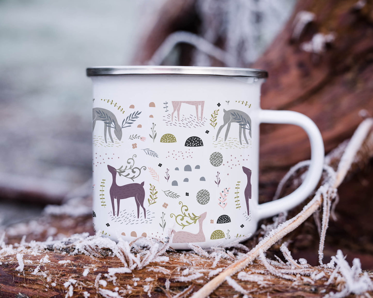 Christmas in the Enchanted Forest Enamel Camping Mug