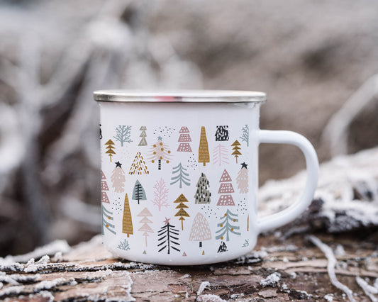 Christmas in the Enchanted Forest Enamel Camping Mug