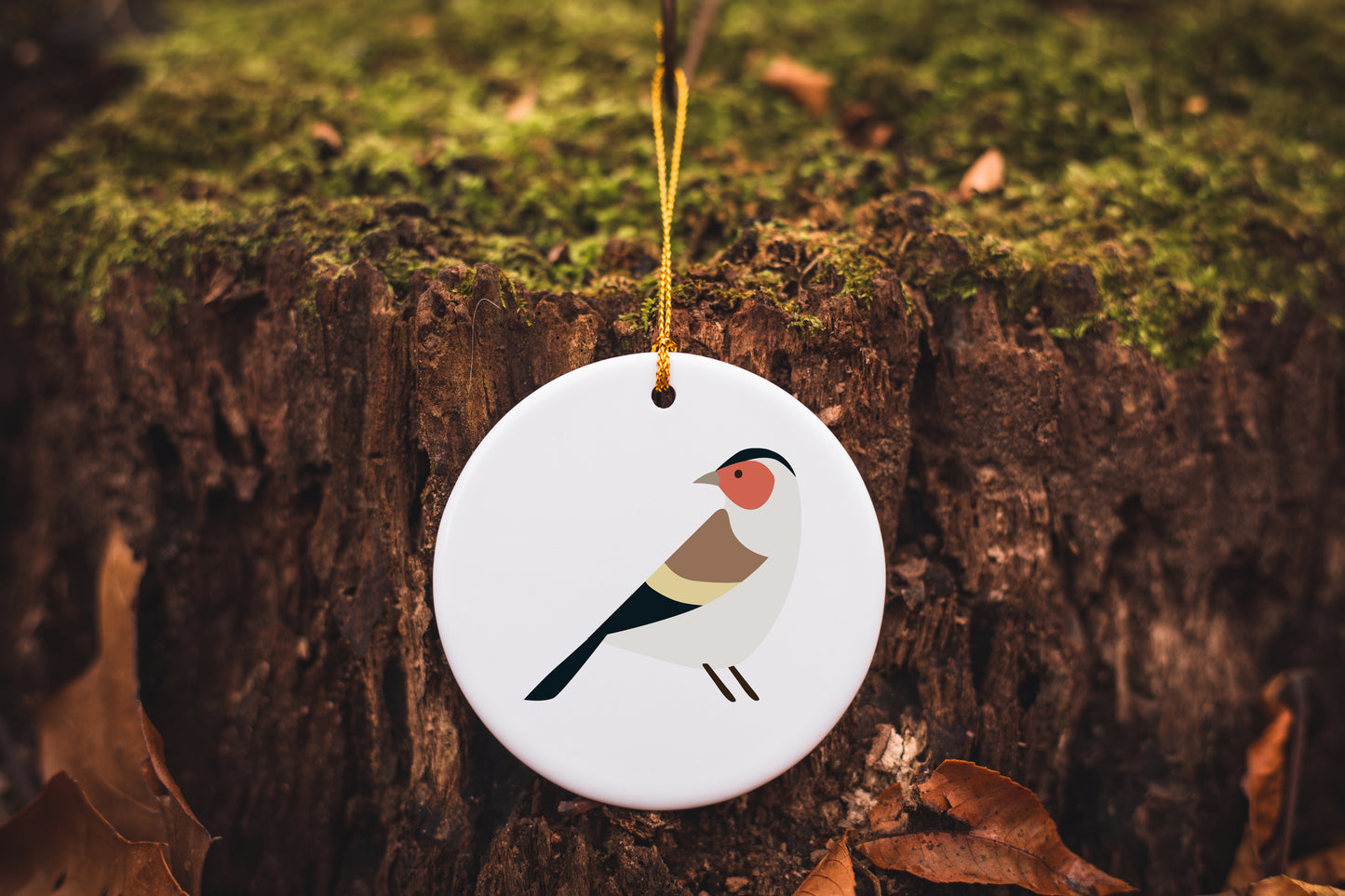 Folky Wintertime Ceramic Ornament