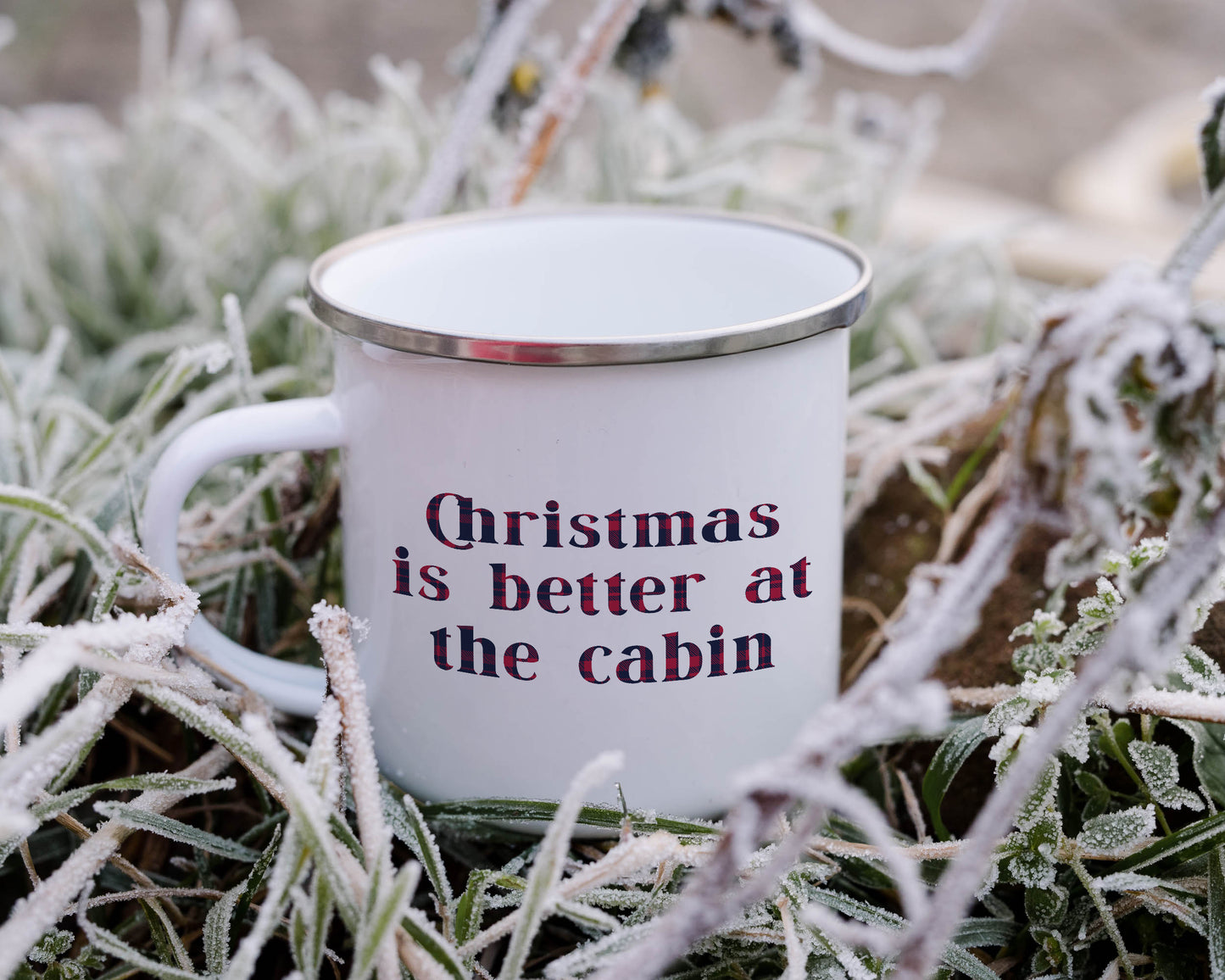 Christmas is better at the cabin - Enamel Camping Mug