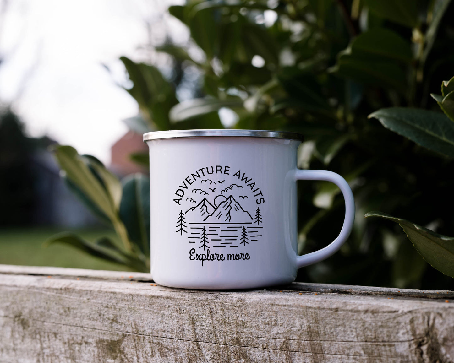 Adventure awaits, Explore - Enamel Mug