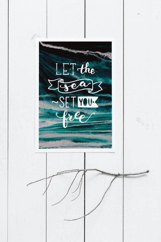 Let the sea set you free A5 Print