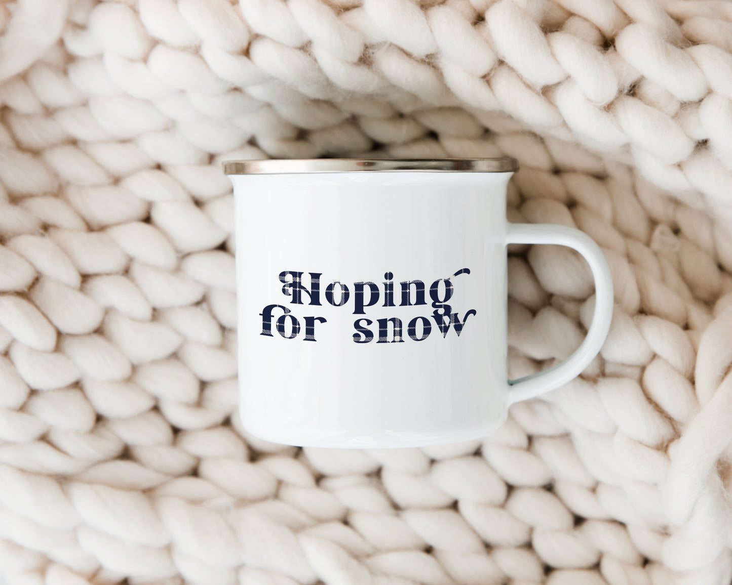 Hoping for snow - Enamel Camping Mug