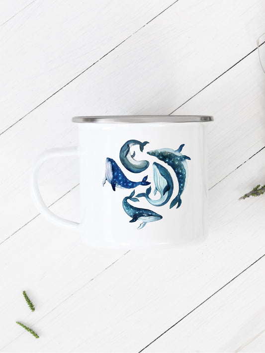 Whales - Enamel Mug