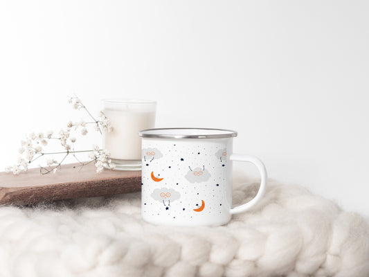 Happy little clouds - Enamel Mug