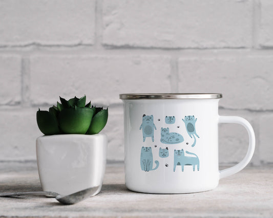 More of the cats - Enamel Mug