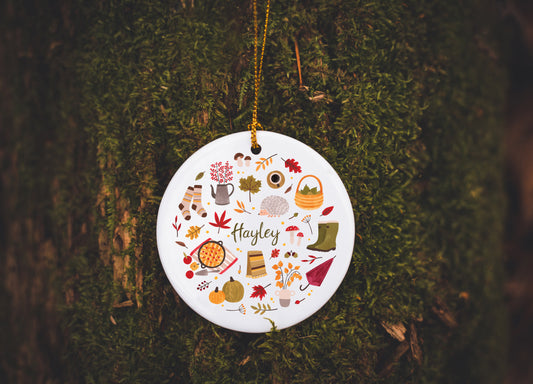 Personalised Autumnal Ceramic Ornament