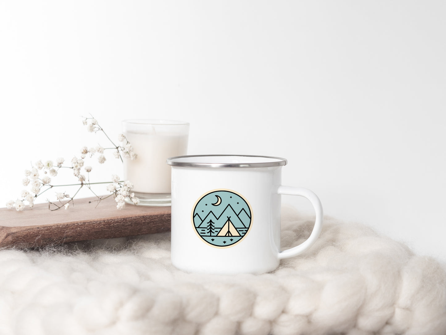 Camping Badge - Enamel Camping Mug